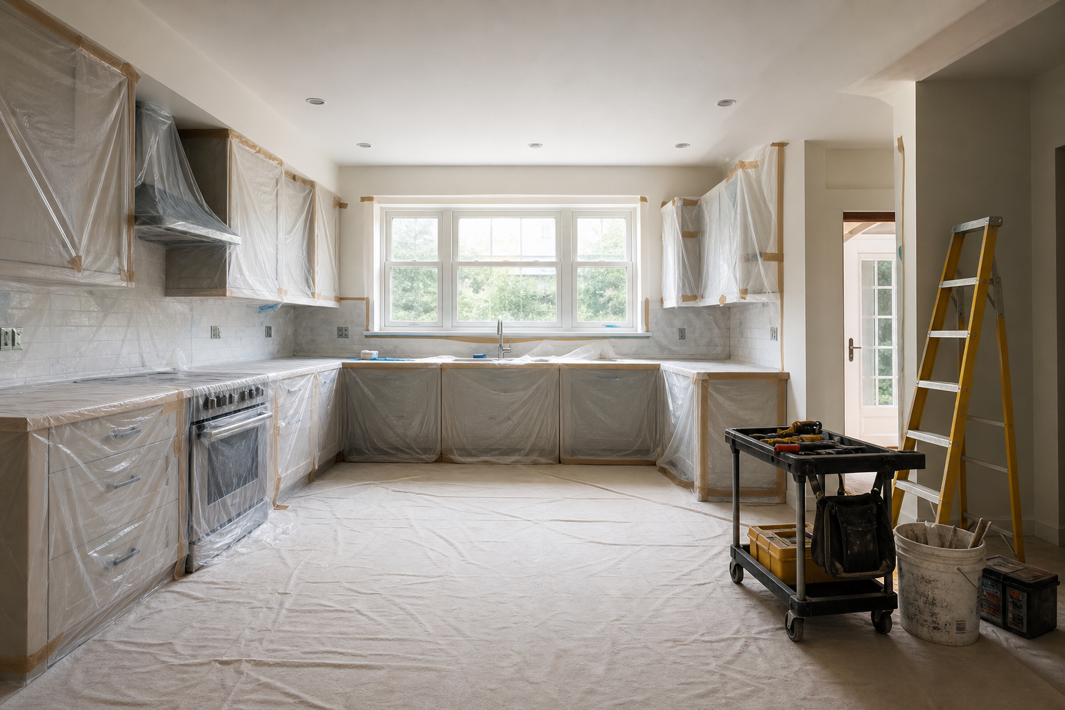 Kitchen renovation in progress in a Hertfordshire home