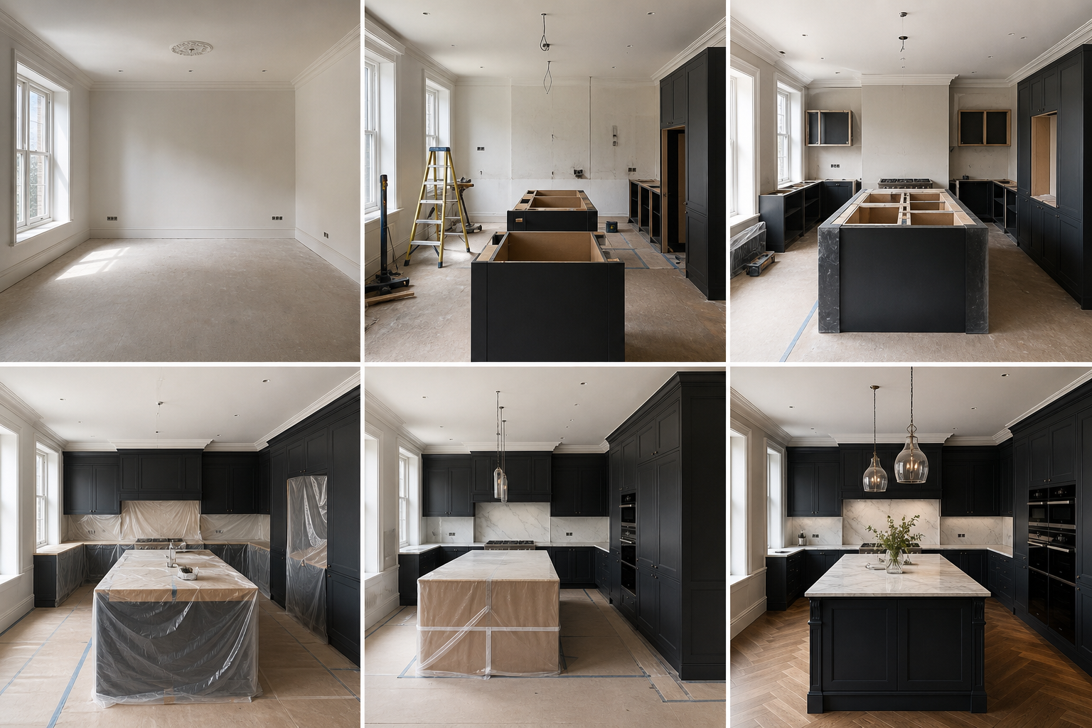 Bespoke kitchen installation in progress in a Hertfordshire home