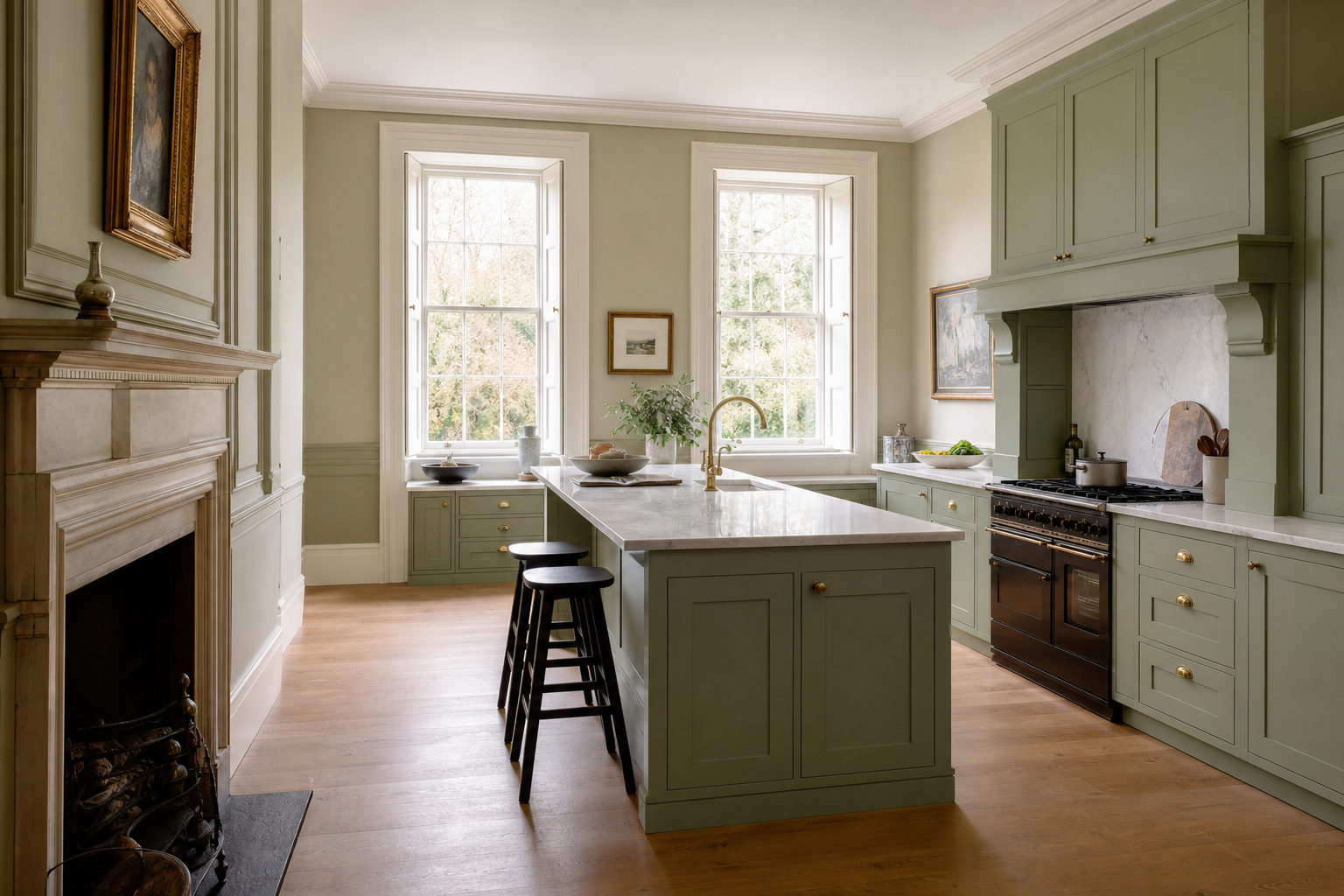 Bespoke kitchen in a period Hertfordshire property with original features