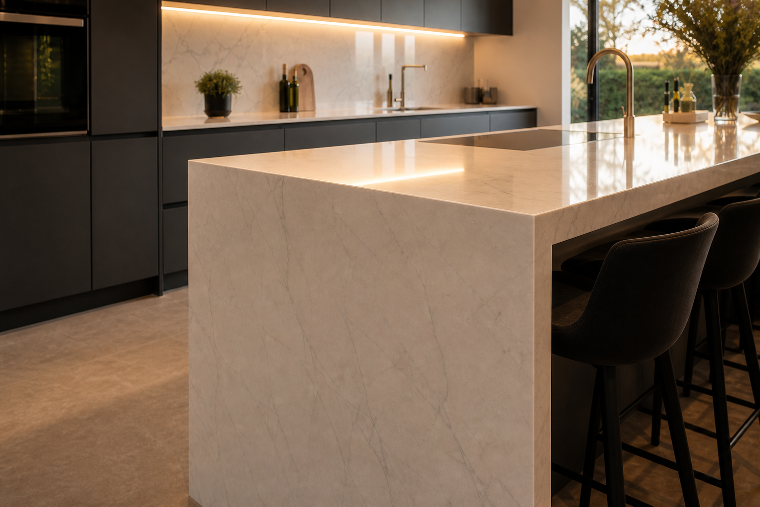 Bespoke kitchen island in a Hertfordshire home